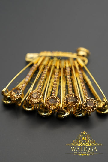 Crystal Safety Pins (Pack Of 4)