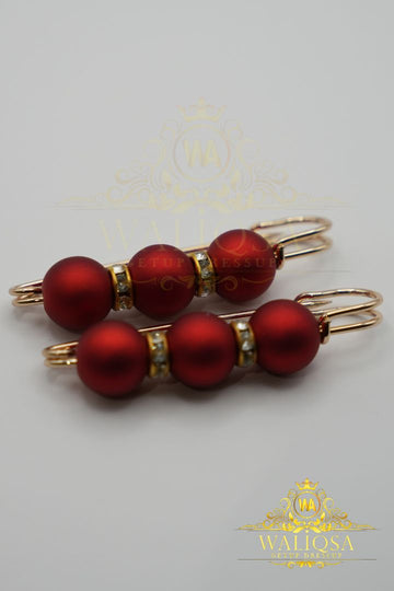 Red Brooch Pin (Pair Of 2)