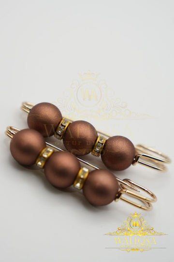 Brown Brooch Pin (Pair Of 2)
