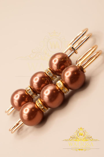 Brown Brooch Pin (Pair Of 2) – (Metallic)