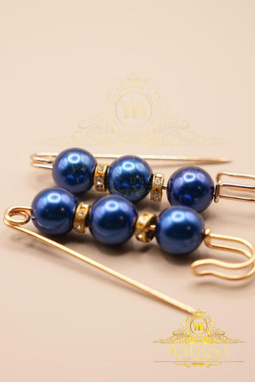 Blue Brooch Pin (Pair Of 2) – (Metallic)